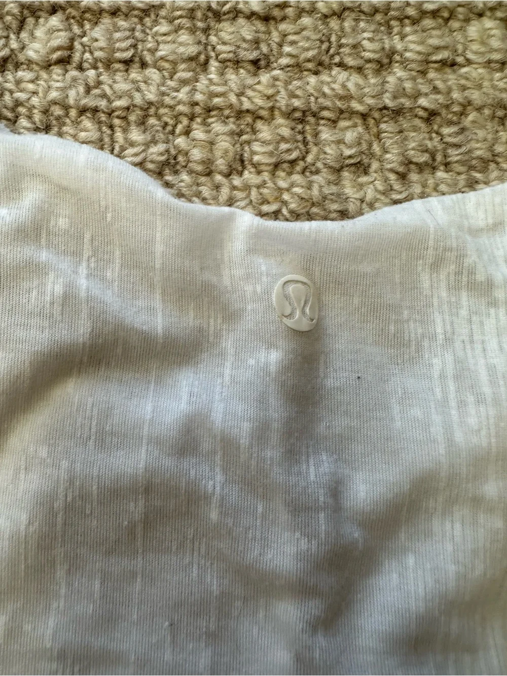Lululemon Misty Stripe Burnout White Lightweight Tank Top